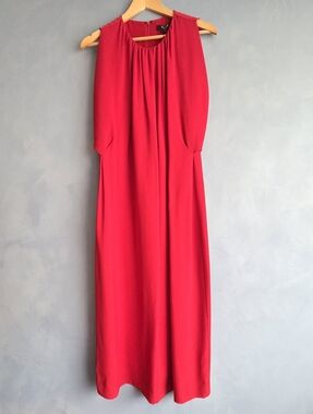 NWT, DEREK LAM, NEW YORK CHERRY RED MAXI/MIDI DRESS, SIZE  IT 48